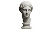 © Freya - Marble bust of a woman isolated PNG on transparent background, classical sculpture of a female head with intricate hairstyle, art history