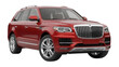 © Johnson - Red SUV car isolated PNG on transparent background, luxury vehicle for transportation and automotive design projects, studio shot