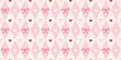 © Anna Bova - Coquette rhombus seamless pattern. Girly plaid texture in red and pink colors. Argyle cute diamond pattern with bows and hearts. Holiday circus print for Valentines' day, wedding, birthday, wrap.