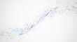 © Martin - R�seau num�rique abstrait vibrant. Flux de donn�es futuriste complexe se dispersant brillamment sur un fond blanc pur.. AI Generated