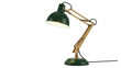 © Miguel - Green and gold desk lamp PNG isolated on transparent background, adjustable task light for office or home decor