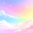 © Tiara - Pastel sky filled with clouds and stars