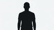© Jame - Silhouette of a man standing against a white background.