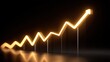 © Matcha_09 - Abstract visualization of a glowing upward trend on a dark background representing growth, success, progress, and financial analysis in a professional setting