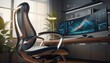 © MEO - Futuristic Ergonomic Chair with AI Assistant in a Modern Home Office