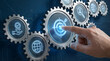 © Lee - Abstract mechanical representation of precise operational strategy and goal alignment,symbolizing the seamless integration of business processes,visualizing perfect workflow sync.