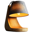 © PNG_HUB - Warm glow emanates from a modern wooden desk lamp, casting a cozy ambiance.