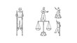 © LOBSTER LARRY - Sketch of unicyclists and balancers engaged in unique performances