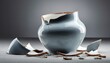 © Eric - broken ceramic jar on plain background