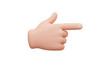 © Peacock - Hand pointing icon 3d. Finger touch, direction emoji gesture. Vector cursor, pointer and navigation icon for apps, UI design. Cartoon soft render realistic style isolated