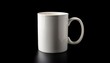 © Mark - elegant white ceramic coffee mug isolated on black background for kitchen and dining design ideas