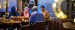 © .shock - Muslim family enjoys iftar together in a restaurant decorated for Ramadan celebrations
