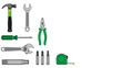 © Mark - Essential hand tools set for diy projects with green accents on white background