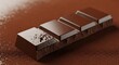 © Maria - Dark chocolate bar with cocoa powder dusting, sweet indulgence concept