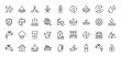 © PixeloAI - Water and ecology line icon set. Vector pictograms of drops, faucet, bottle, recycling, clouds, nature, house, industrial factory and irrigation, thin outline illustration.