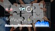 © InfiniteFlow - Collaborative Work on Data Analysis and Strategy Development with Hands Holding Puzzle Pieces and Digital Charts on a Modern Workspace Gluon.