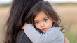 © hugy - Tender moment: little girl with downcast gaze embracing her mother