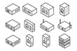 © Татьяна Петрова - Set of firewall and network security icons in isometric style.