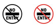 © Luis B. Webb - No entry road signs vector illustration for web and UI designs, featuring traffic prohibition symbols for navigation systems
