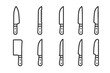 © typepng - Kitchen knife line icon set