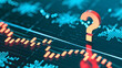 © Soyaeb - Red question mark on a digital financial market graph, symbolizing economic uncertainty, investment challenges, and analytical queries in global finance and data trends
