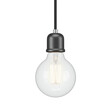 © rifal - Hanging Light Bulb with Black Fixture.