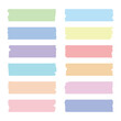 © ponysaurus - Decorative sticky paper tape collection in pastel colors and torn edges. Decorative scrapbook scotch strip. Torn paper