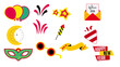 © Misbah - Vector illustration of a set of colorful splashes, new year 2026 elements collection