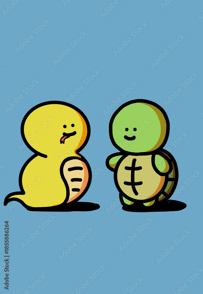 亀とツチノコ Stock Illustration | Adobe Stock
