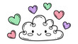 © Abu - Cloud of Affection: A cheerful cloud smiles, surrounded by a constellation of vibrant hearts, conveying a sense of warmth, love, and lightheartedness.