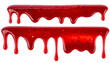 © casing - Two horizontal stripes of glossy red, viscous, dripping liquid against a black background