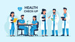 © Mala - Medical professionals conducting health check-up consultation with diverse healthcare team and