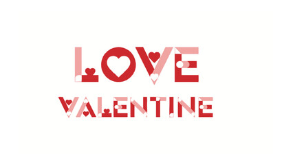  Valentine's Day Love Typography: A visually stunning text-based illustration, celebrating love with the heart shape in a Valentine's Day theme.