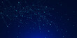 © Alfan Subekti - Abstract connected glowing nodes and lines on dark blue background. Futuristic network connection and big data visualization. Suitable for technology innovation and science. Vector