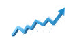 © abir - Blue 3d line graph showing upward trend and positive growth isolated on transparent background