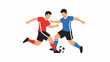 © abdulhamid - Opponent players battling for soccer ball control