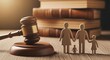 © shahriarsworld - Family law concept with wooden gavel and family figures