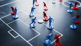 Football(Soccer) Tactics Board with 3D Player Figures Sports Strategy. 3d rendering