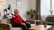 © wu - Elderly man with robot companion in living room