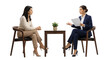 © yendisupiandi - professional interview or counseling session with two women engaged in discussion isolated