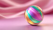 © ArtShop - Colorful marble ball on soft pink silk background