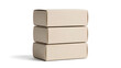 © emyillustrator - A clean stack of three blank beige cardboard boxes isolated on a white background, ideal for product packaging mockups and branding