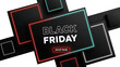 © Artz by Oviza - Dynamic Black Friday Sale Banner with Glowing Neon Frames on Modern 3D Geometric Abstract Background Design.