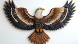 Majestic Textured Eagle Art Sculpture, Wildlife Bird Display