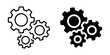 © LOBSTER LARRY - Multiple gears icon for system integration. Silhouette and line style.