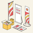 © shahin - a cheerful santa claus reaches for a red and white striped balloon held by a bright yellow baby chick in