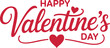 © BK2003 - Lettering Happy Valentines Day banner. Valentines Day greeting card template with typography text happy valentine`s day and red heart and line on background. Vector illustration