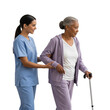 © Lakhi - Nurse assisting elderly woman isolated on transparent background