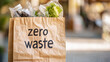 © Olga - eco concept, Zero waste paper bag filled with fresh produce outdoors in an eco-friendly packing concept, eco friendly web, recycling compaigns, ecological activiities advert, clean planet