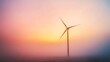 © Kristina - Silhouette of a windmill turbine against a foggy sky with twilight and a rainbow during early morning hours